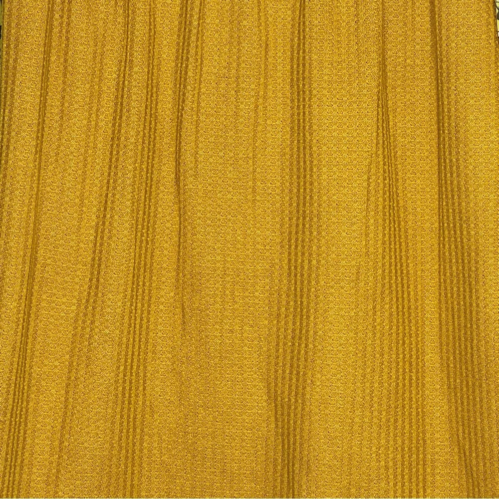 Amazon 1X Shirt Top Yellow Gray Solid Asymmetrical Short Sleeve Round Neck Knit - Picture 2 of 5